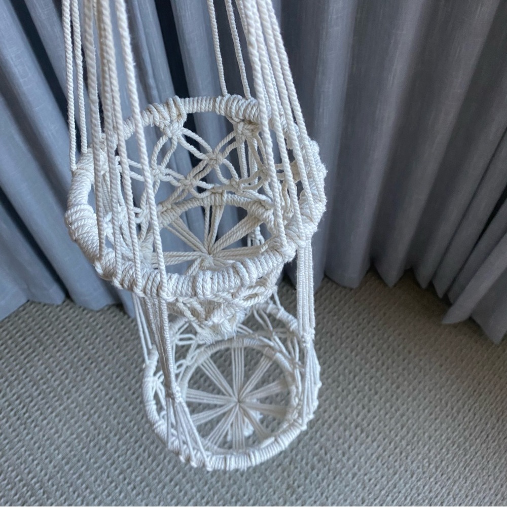 Macrame Hanging basket - cream white boho style